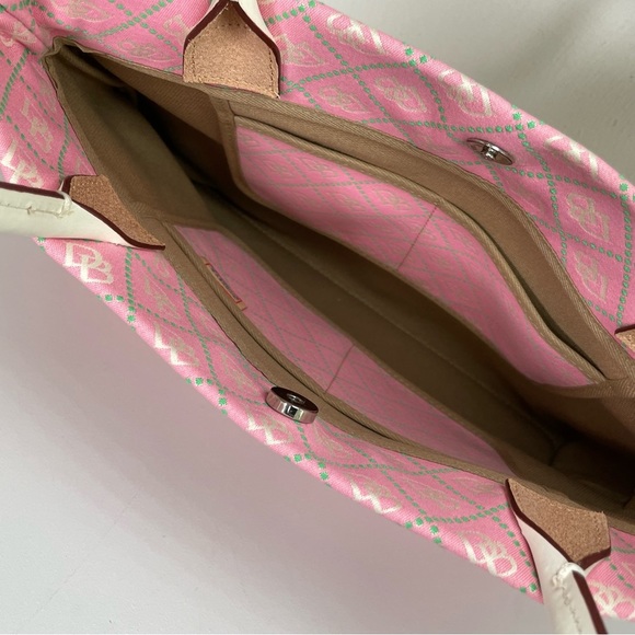 DOONEY & BOURKE Canvas Leather Tassel Tote Satchel RARE pink with white leather - Picture 16 of 16